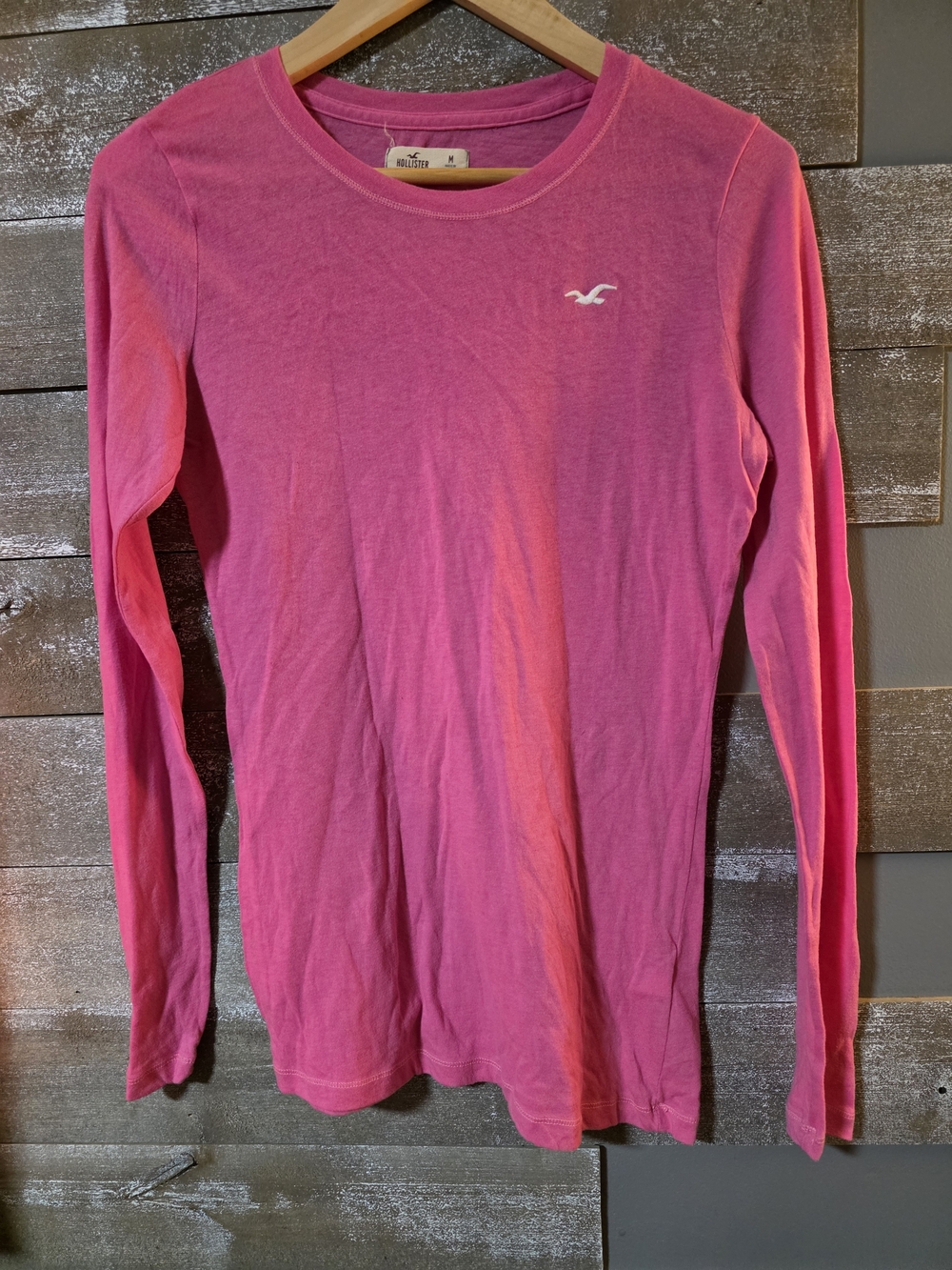 Y2K Hollister Pink Long Sleeve Crew Tee